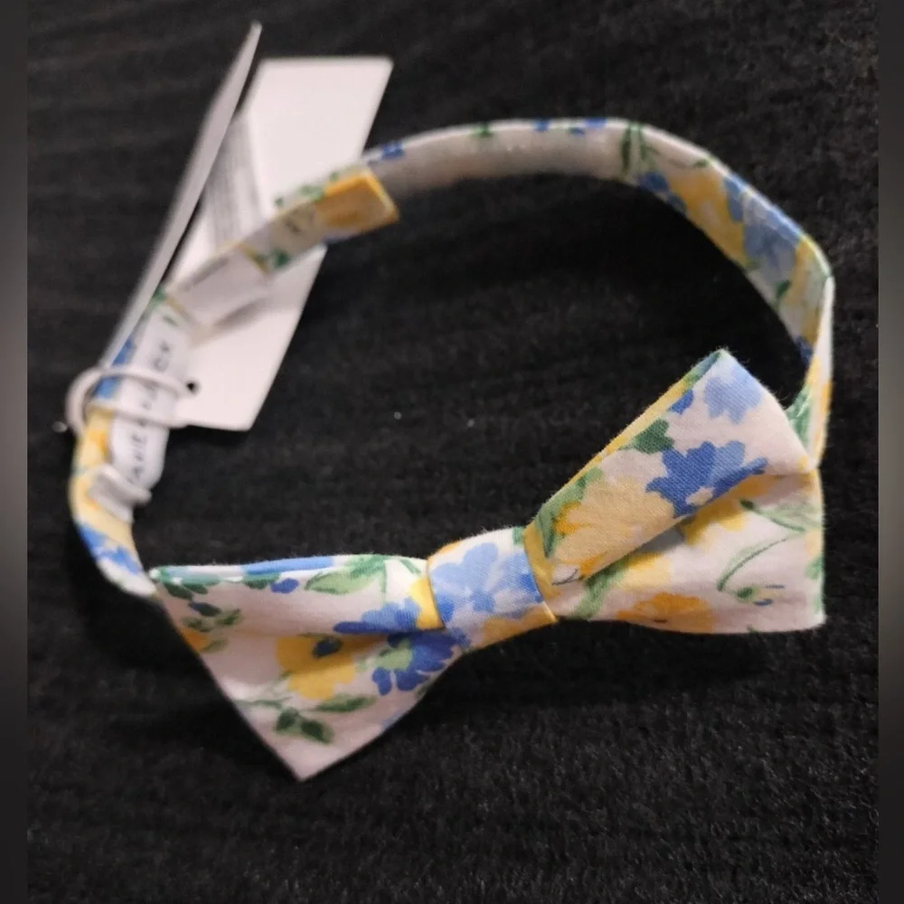 Janie and Jack Yellow/Blue Floral Bowtie Size 0-24 Months